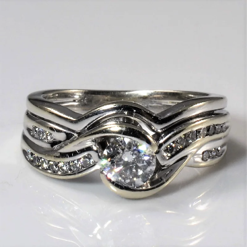 Stunning Statement Jewelry, Unbeatable Discounts Soldered Bypass Diamond Wedding Ring Set | 0.55ctw | SZ 4.5 | Stunning Statement Jewelry, Unbeatable Discounts Soldered Bypass Diamond Wedding Ring Set | 0.55ctw | SZ 4.5 |