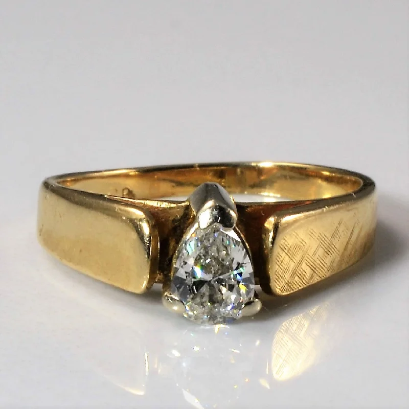 Grab Your Dream Jewelry At The Lowest Prices Pear Cut Diamond Solitaire Ring | 0.33ct | SZ 4.5 | Grab Your Dream Jewelry At The Lowest Prices Pear Cut Diamond Solitaire Ring | 0.33ct | SZ 4.5 |
