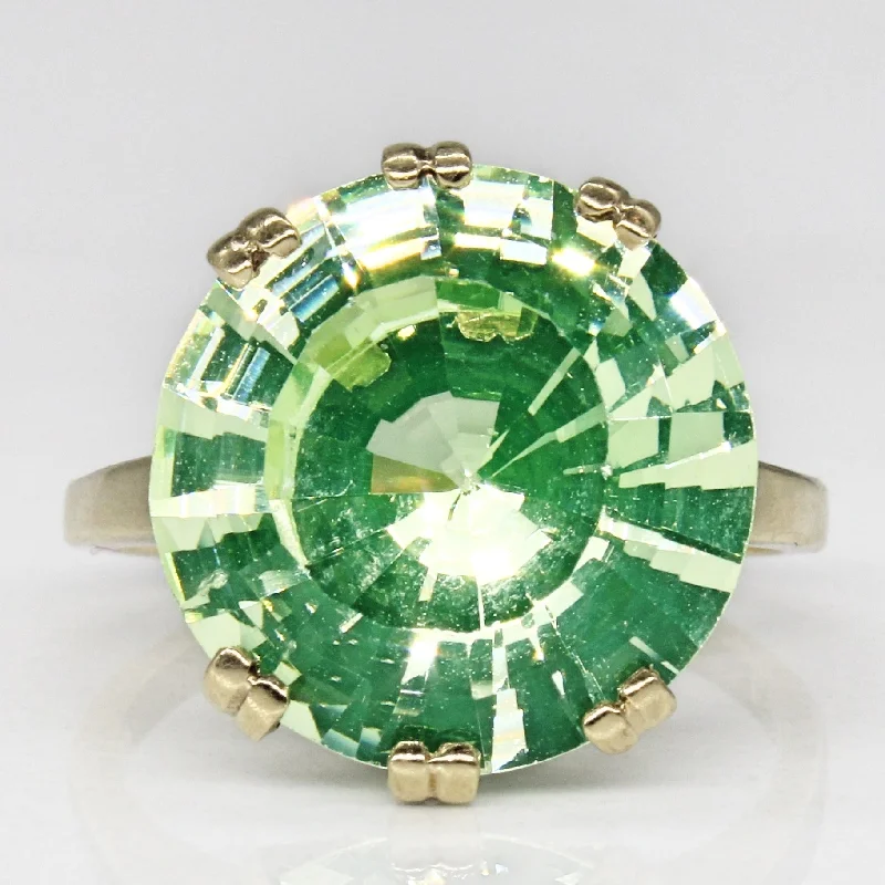 Fashion-Forward Geometric Jewelry For Contemporary Style Synthetic Green Spinel Cocktail Ring | 9.50ct | SZ 6 | Fashion-Forward Geometric Jewelry For Contemporary Style Synthetic Green Spinel Cocktail Ring | 9.50ct | SZ 6 |