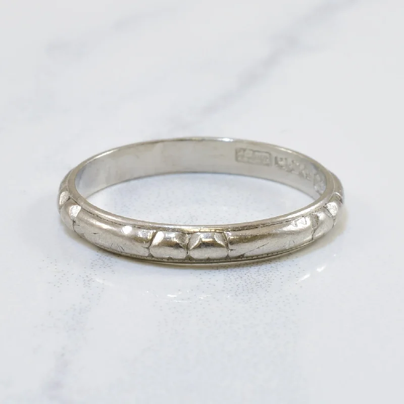 Versatile Layering Jewelry For Effortless Chic Textured Platinum Band | SZ 6 |