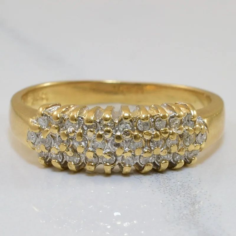 Discounted Jewelry For A Glamorous Look Three Row Diamond Ring | 0.15ctw | SZ 6 |