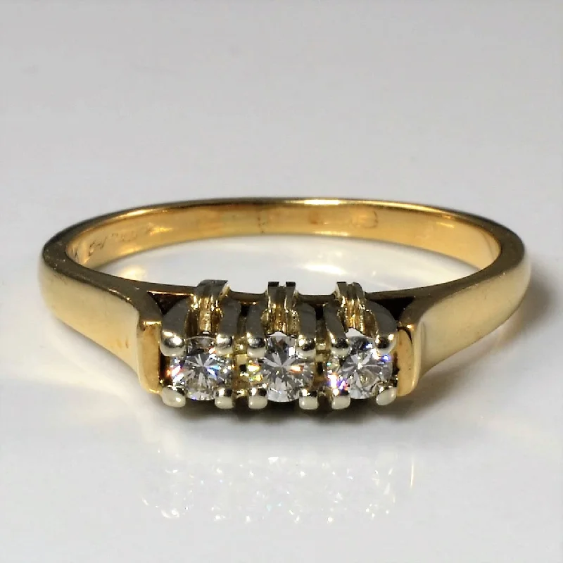 Seasonal Jewelry Deals – Elevate Your Style Three Stone Diamond Ring | 0.135ctw | SZ 5.75 | Seasonal Jewelry Deals – Elevate Your Style Three Stone Diamond Ring | 0.135ctw | SZ 5.75 |