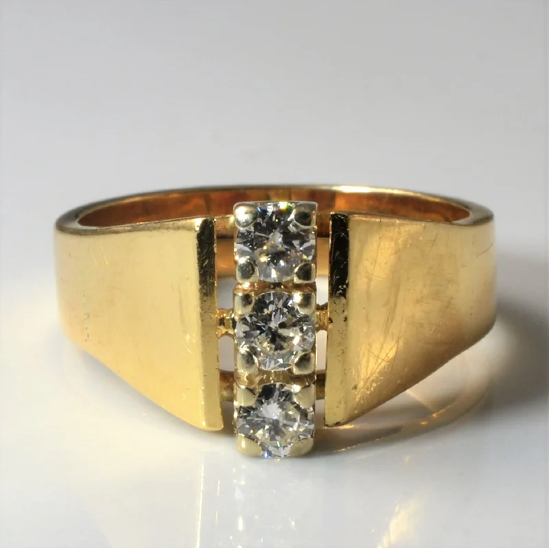 Bohemian-Inspired Jewelry For Free-Spirited Fashion Vertical Tapered Three Stone Diamond Ring | 0.51ctw | SZ 9.25 | Bohemian-Inspired Jewelry For Free-Spirited Fashion Vertical Tapered Three Stone Diamond Ring | 0.51ctw | SZ 9.25 |