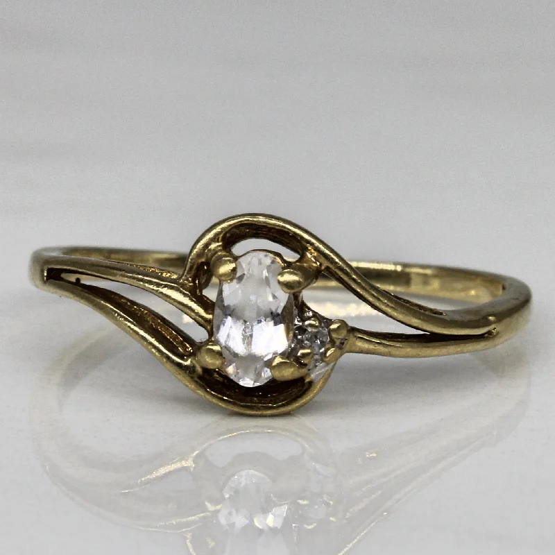 Huge Markdowns On Premium Jewelry Styles Topaz & Diamond Cross Over Ring | 0.16ct, 0.01ct | SZ 7.25 | Huge Markdowns On Premium Jewelry Styles Topaz & Diamond Cross Over Ring | 0.16ct, 0.01ct | SZ 7.25 |