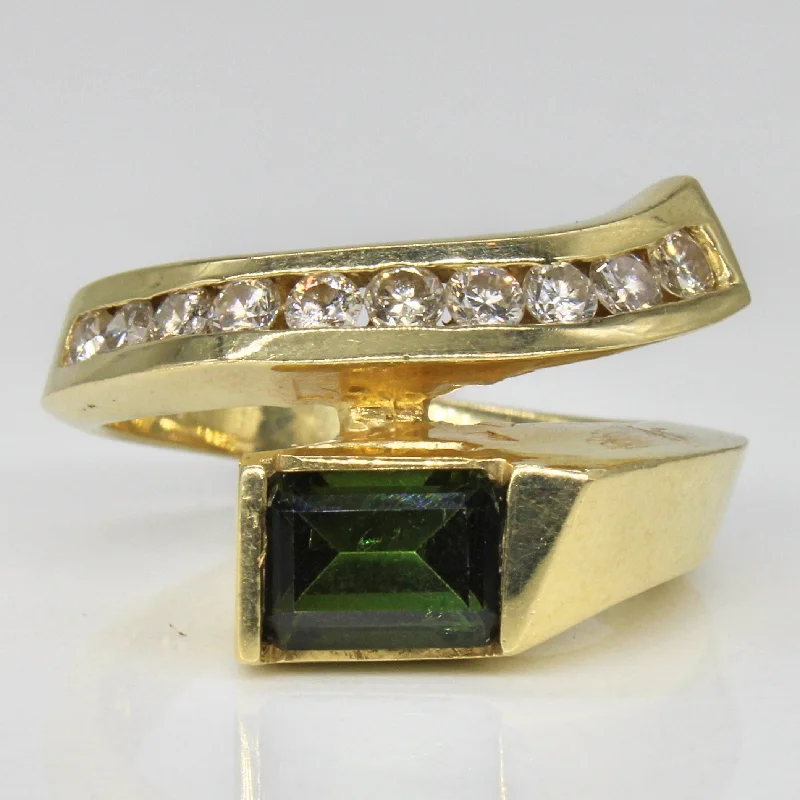 Elegant Rose Gold Jewelry For A Stylish Touch Tourmaline & Diamond Bypass Ring | 1.05ct, 0.50ctw | SZ 6.25 | Elegant Rose Gold Jewelry For A Stylish Touch Tourmaline & Diamond Bypass Ring | 1.05ct, 0.50ctw | SZ 6.25 |