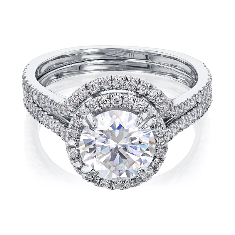 Clearance Sale On High-End Jewelry Collections 1-9/10ct.tw Original Round 7.5 Halo Bridal Set Clearance Sale On High-End Jewelry Collections 1-9/10ct.tw Original Round 7.5 Halo Bridal Set