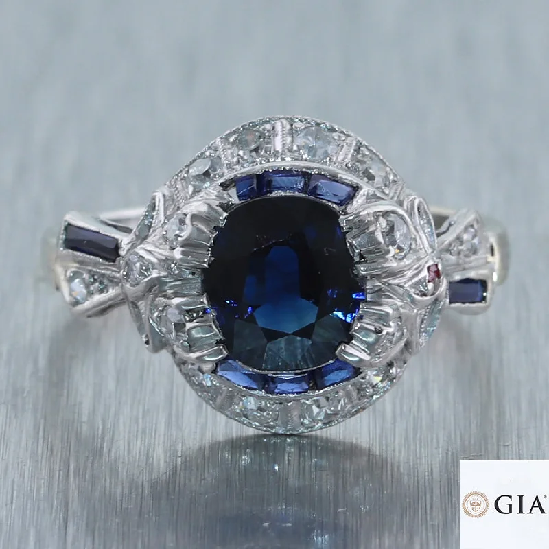 Dazzle In Elegance With Our Biggest Jewelry Sale Cushion Cut 1.63ct GIA Sapphire 14k White Gold 2.33ctw Sapphire & Diamond Ring Dazzle In Elegance With Our Biggest Jewelry Sale Cushion Cut 1.63ct GIA Sapphire 14k White Gold 2.33ctw Sapphire & Diamond Ring