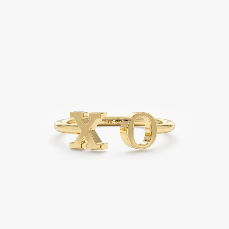 Stunning Jewelry Pieces At The Lowest Prices Ever Double Initial Open Ring, Ivory