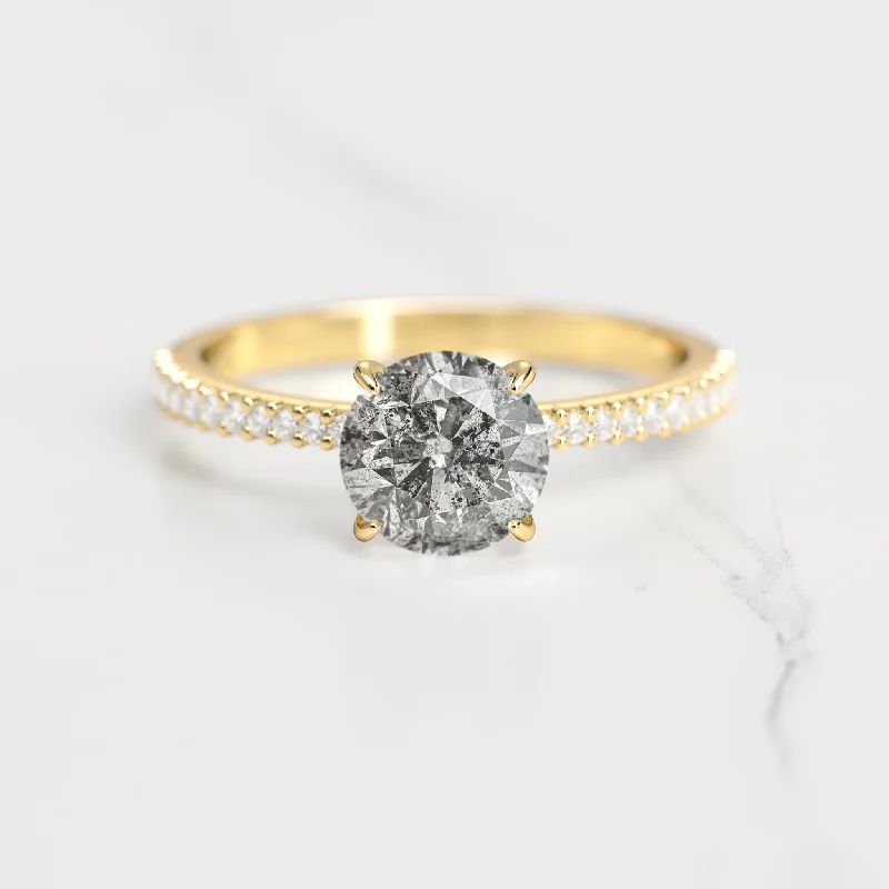 Holiday Jewelry Sale – Perfect Gifts At Great Prices Round Half Pave Tapered Salt & Pepper Diamond Ring Holiday Jewelry Sale – Perfect Gifts At Great Prices Round Half Pave Tapered Salt & Pepper Diamond Ring