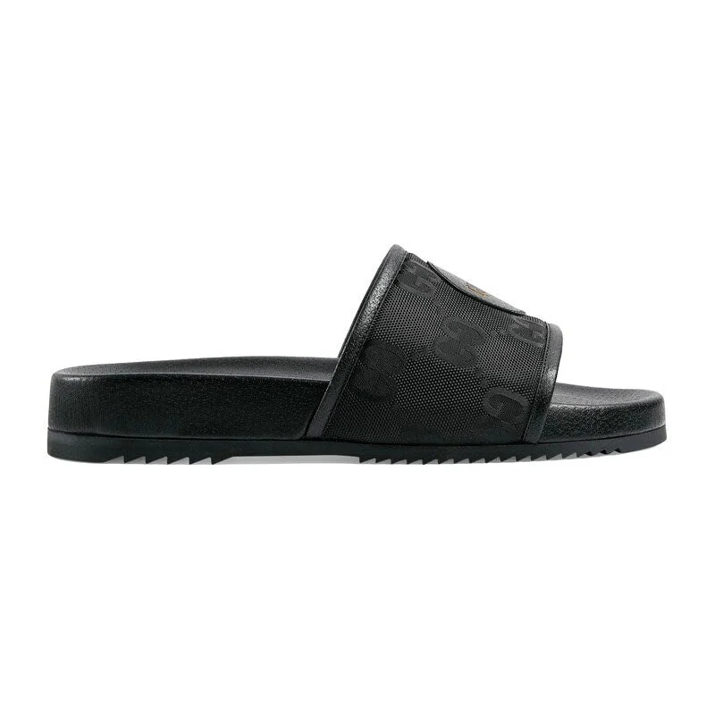 Comfort And Style Shoes Sale Gucci 644754 H9H90 1000 Men's Shoes Black GG Econyl Fabric "Off The Grid " Slide Sandals  (GGM1740)