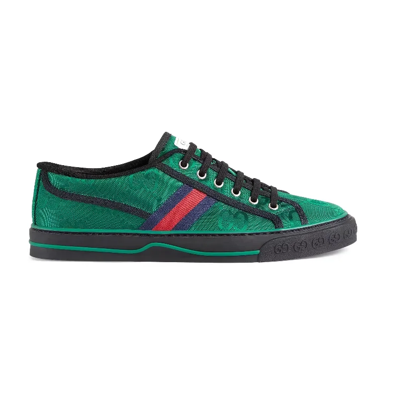 Affordable Luxury Fashion Gucci 675111 H9H70 3260 Off The Grid Men's Shoes Green Recycled Fabric Tennis 1977 Sneakers (GGM1734)