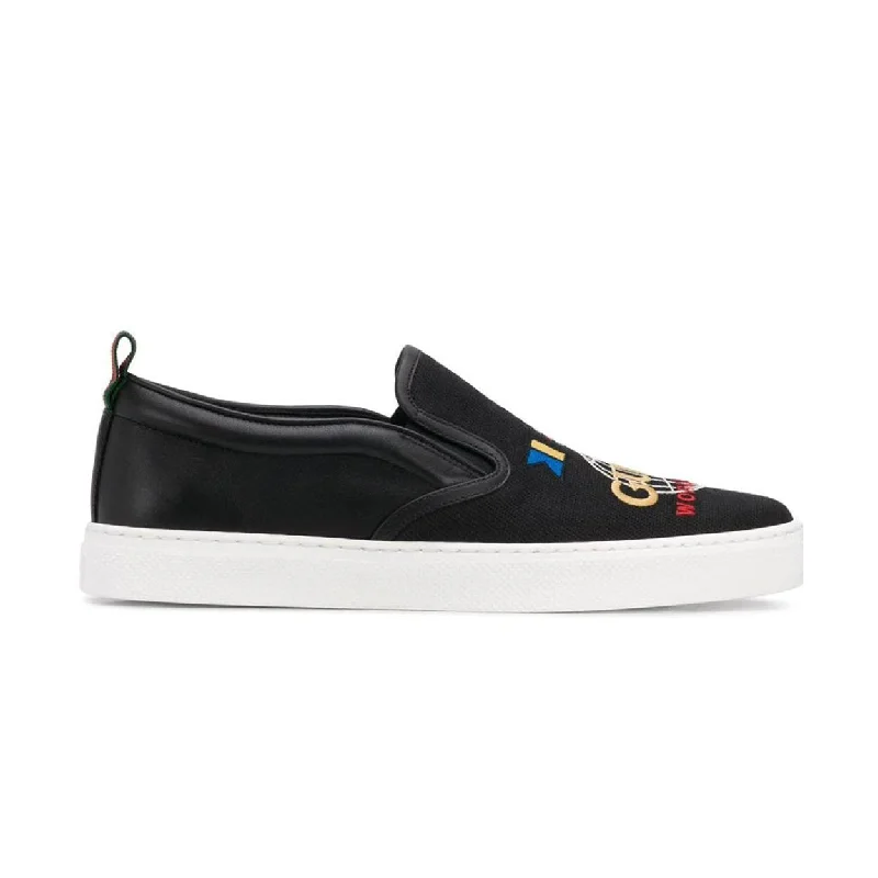 All-Day Comfort Shoes Sale Gucci Dublin Men's Shoes Black Worldwide Sewed Cotton / Calf-Skin Leather Slip-On Sneakers (GGM1712)