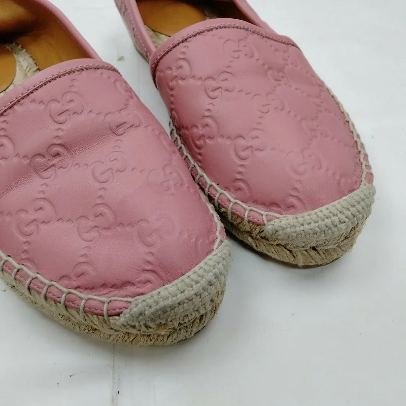 Relaxed Style Gucci Flat Shoes Women Pinks Leather (calf)