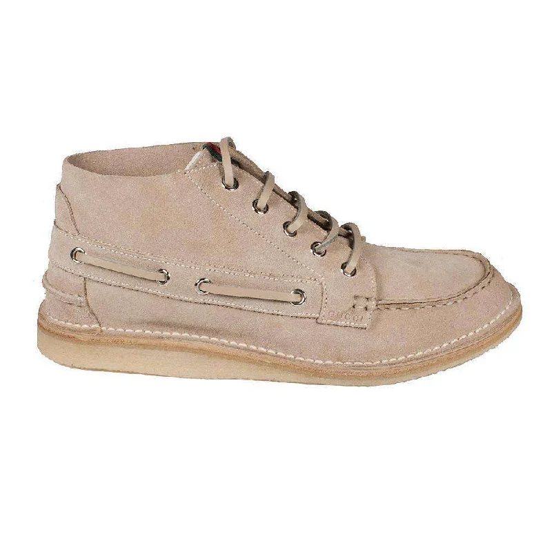 Fashion-Forward Offers Gucci Designer Shoes for Women Beige Suede Sneakers