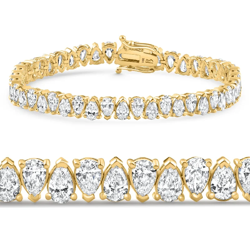 Premium Diamond Jewelry At Once-In-A-Lifetime Discounts 10Ct Pear Shape Diamond Tennis Bracelet Wide 14k Yellow Gold Lab Grown Premium Diamond Jewelry At Once-In-A-Lifetime Discounts 10Ct Pear Shape Diamond Tennis Bracelet Wide 14k Yellow Gold Lab Grown