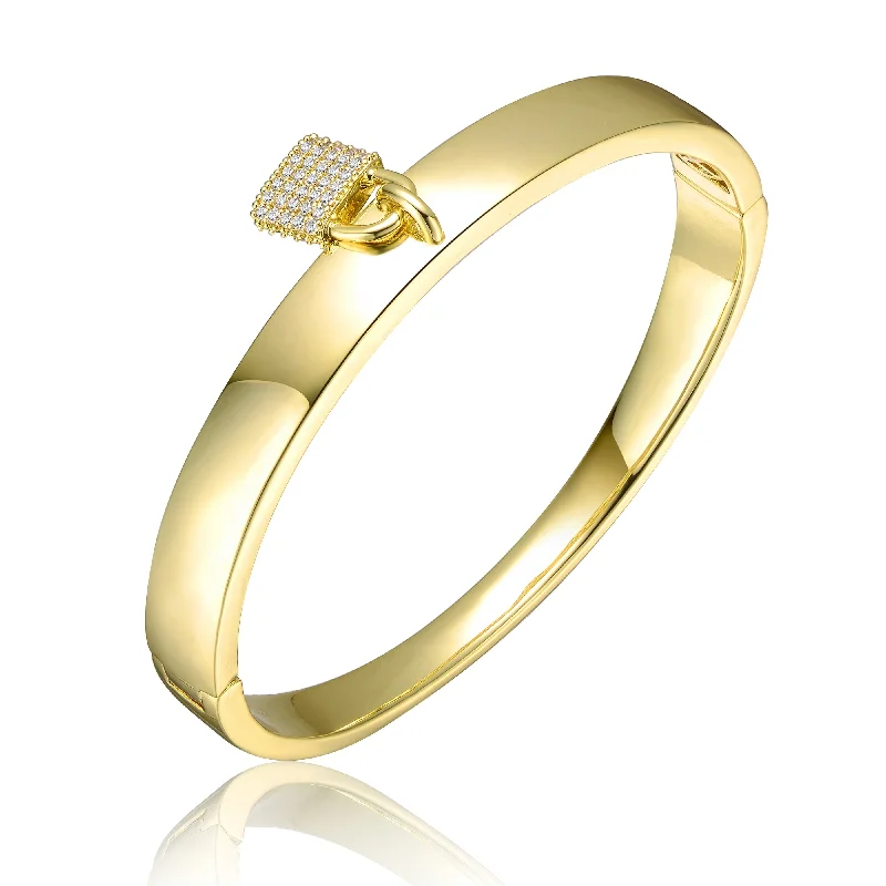 Exclusive Jewelry Sale – Sparkle For Less 14k Gold Plated with Cubic Zirconia Padlock Charm Stacking Bangle Bracelet Exclusive Jewelry Sale – Sparkle For Less 14k Gold Plated with Cubic Zirconia Padlock Charm Stacking Bangle Bracelet