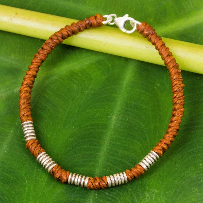 Flash Sale On Exquisite Jewelry – Don't Miss Out Beautiful Jungle in Rust Handmade Wristband Braided Bracelet from Thai Artisan