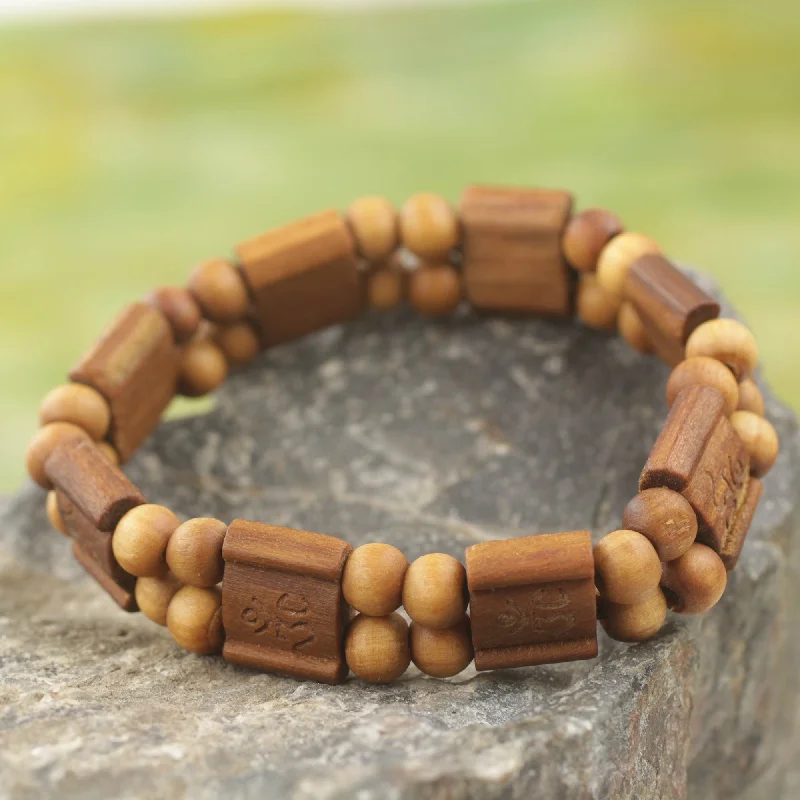 Personalized Jewelry Sale – Meaningful Gifts At Great Prices Brown Radiance Artisan Crafted Sese Wood Stretch Bracelet from Ghana