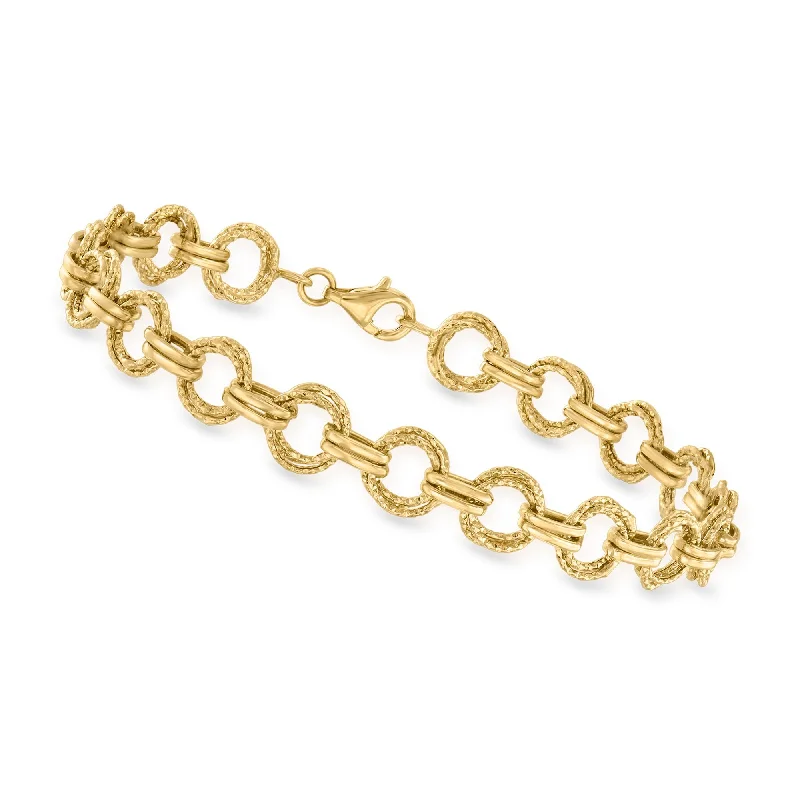 Glamorous Jewelry, Glamorous Deals – Shop Now Canaria 10kt Yellow Gold Diamond-Cut and Polished Circle-Link Bracelet Glamorous Jewelry, Glamorous Deals – Shop Now Canaria 10kt Yellow Gold Diamond-Cut and Polished Circle-Link Bracelet