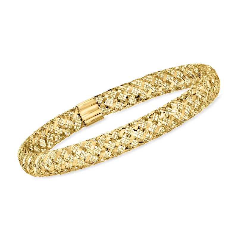 Get Ready To Sparkle – Special Jewelry Discounts Canaria Italian 10kt Yellow Gold Mesh Stretch Bangle Bracelet Get Ready To Sparkle – Special Jewelry Discounts Canaria Italian 10kt Yellow Gold Mesh Stretch Bangle Bracelet