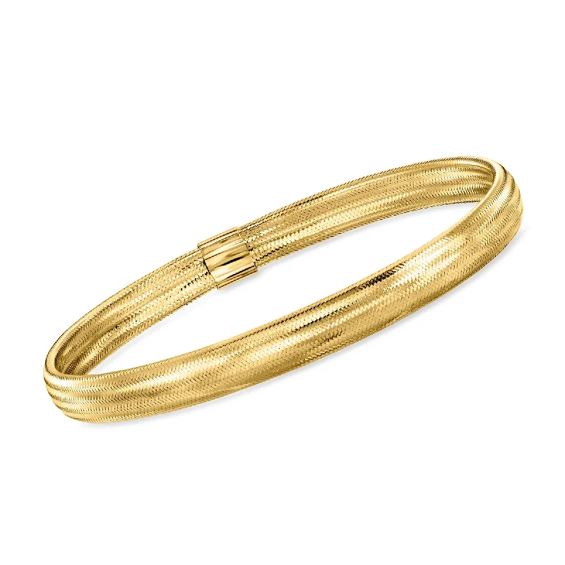 Shop Jewelry That Shines Without The High Price Canaria Italian 10kt Yellow Gold Mesh Stretch Bangle Bracelet Shop Jewelry That Shines Without The High Price Canaria Italian 10kt Yellow Gold Mesh Stretch Bangle Bracelet
