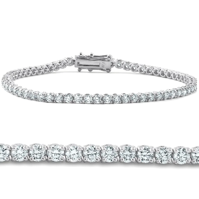 Limited-Stock Jewelry Sale – Once It's Gone, It's Gone Certified 4 Carat (ctw) Real Diamond Tennis Bracelet 14K White Gold 7" Limited-Stock Jewelry Sale – Once It's Gone, It's Gone Certified 4 Carat (ctw) Real Diamond Tennis Bracelet 14K White Gold 7"