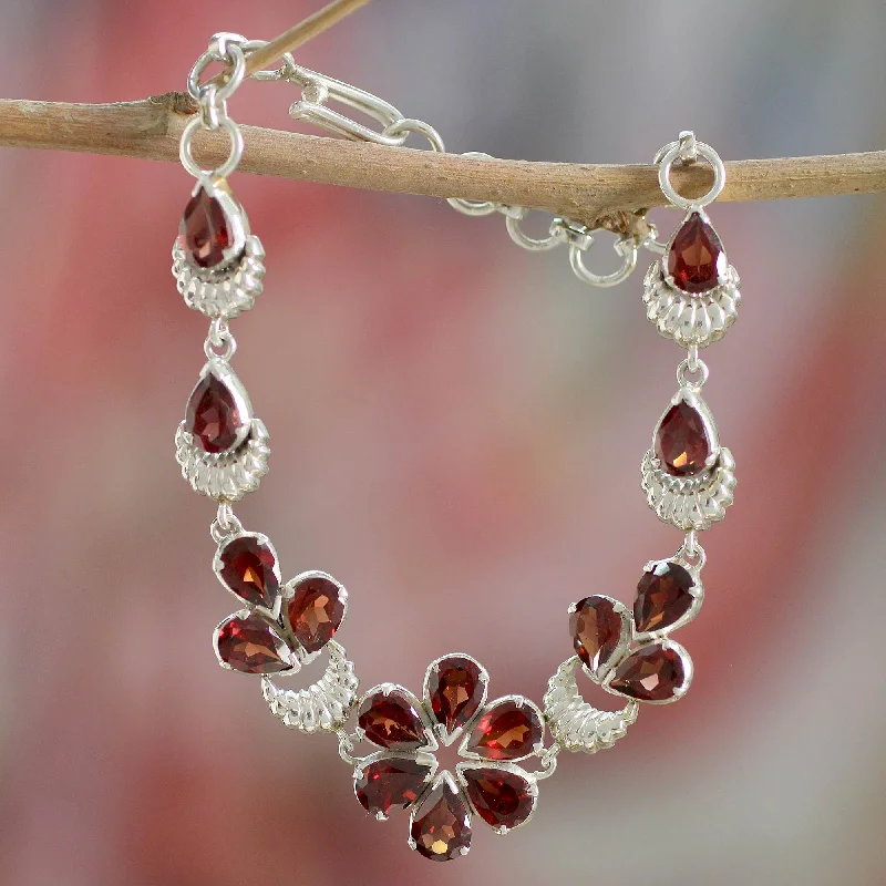Exclusive Jewelry Offers – Sparkle For Less Cherry Blossom Floral Sterling Silver and Garnet Bracelet Exclusive Jewelry Offers – Sparkle For Less Cherry Blossom Floral Sterling Silver and Garnet Bracelet