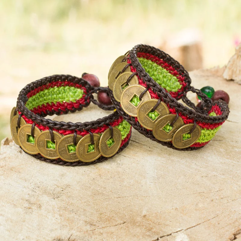 Elevate Your Jewelry Collection With Limited-Time Savings Coins of Harmony Hand Crafted Good Fortune Wristband Bracelets (Pair) Elevate Your Jewelry Collection With Limited-Time Savings Coins of Harmony Hand Crafted Good Fortune Wristband Bracelets (Pair)