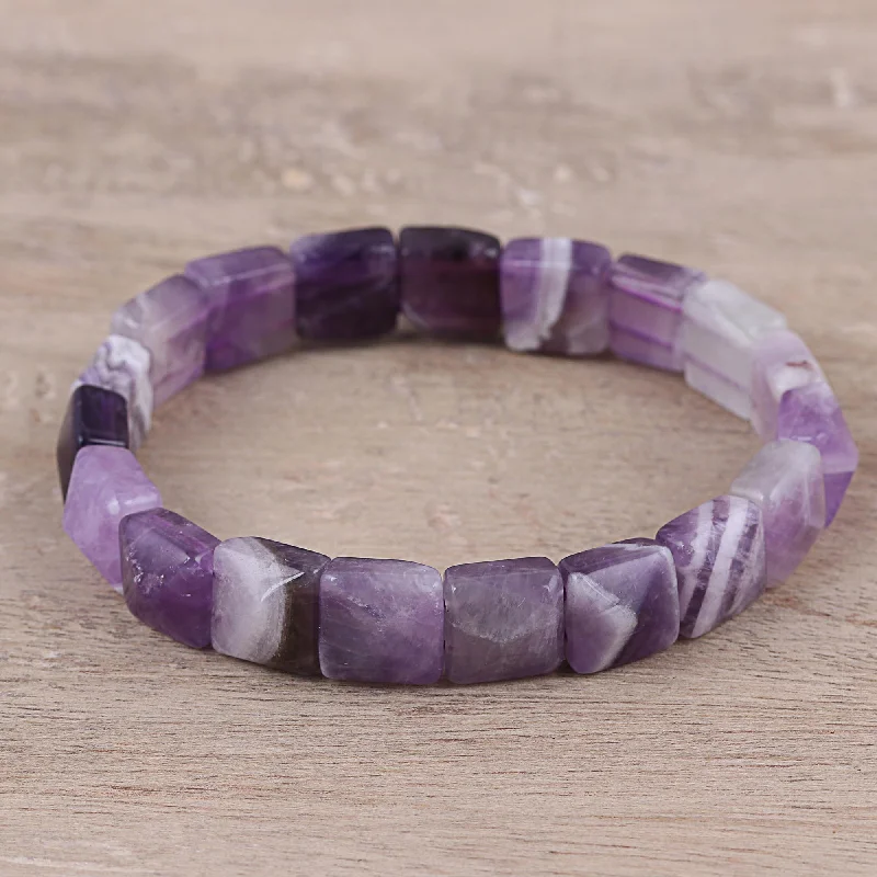 Elegant Jewelry Pieces At Unbelievable Prices Divine Purple Handmade Purple and White Agate Beaded Stretch Bracelet Elegant Jewelry Pieces At Unbelievable Prices Divine Purple Handmade Purple and White Agate Beaded Stretch Bracelet