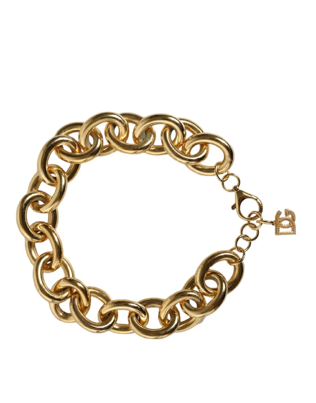 Breathtaking Jewelry, Breathtaking Prices Dolce & Gabbana Tone Brass Maxi Chain Lobster Clasp Logo Women's Bracelet (Pre-Owned) Breathtaking Jewelry, Breathtaking Prices Dolce & Gabbana Tone Brass Maxi Chain Lobster Clasp Logo Women's Bracelet (Pre-Owned)