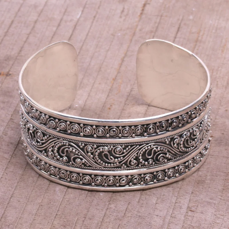 Luxury Jewelry Clearance – Shop Premium Styles Now Dotted Temple Dot Motif Sterling Silver Cuff Bracelet from Bali Luxury Jewelry Clearance – Shop Premium Styles Now Dotted Temple Dot Motif Sterling Silver Cuff Bracelet from Bali