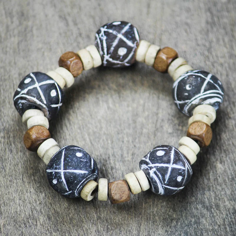 Grab Exquisite Jewelry At The Lowest Prices Dreams at Dusk Terracotta and Sese Wood Beaded Stretch Bracelet from Ghana Grab Exquisite Jewelry At The Lowest Prices Dreams at Dusk Terracotta and Sese Wood Beaded Stretch Bracelet from Ghana
