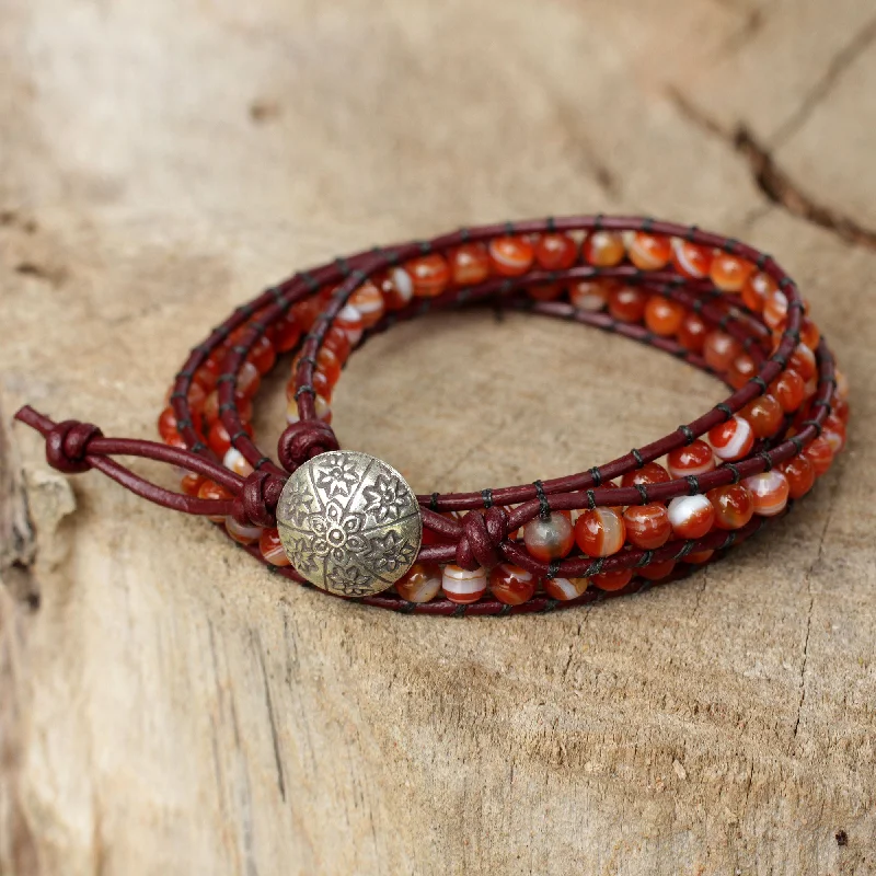 Dainty And Elegant Jewelry Now At Reduced Prices Forest Flower Hand Made Carnelian Wrap Bracelet Dainty And Elegant Jewelry Now At Reduced Prices Forest Flower Hand Made Carnelian Wrap Bracelet