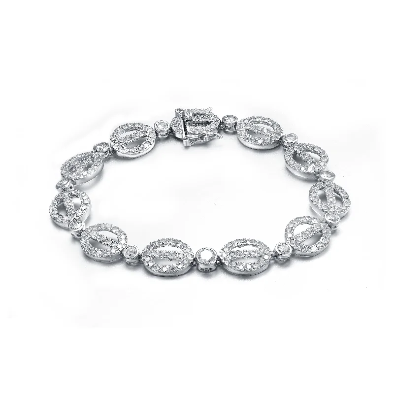 Discounted Jewelry For A Glamorous Look GENEVIVE Sterling Silver Cubic Zirconia Scepter Bracelet Discounted Jewelry For A Glamorous Look GENEVIVE Sterling Silver Cubic Zirconia Scepter Bracelet