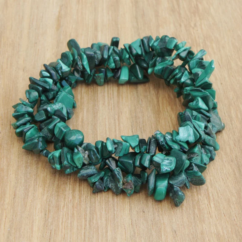 Fashion-Forward Jewelry At Incredible Prices Green Trio Set of Three Malachite Beaded Stretch Bracelets from Brazil Fashion-Forward Jewelry At Incredible Prices Green Trio Set of Three Malachite Beaded Stretch Bracelets from Brazil