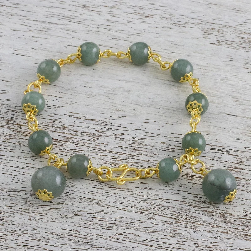 Shop Signature Jewelry Styles At Exclusive Prices Jade Deluxe 18K Gold Plated Jade Link Bracelet with Hook Clasp Shop Signature Jewelry Styles At Exclusive Prices Jade Deluxe 18K Gold Plated Jade Link Bracelet with Hook Clasp