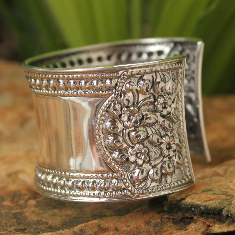 Limited Stock On Premium Jewelry At Low Prices Jasmine Lake Unique Floral Sterling Silver Cuff Bracelet