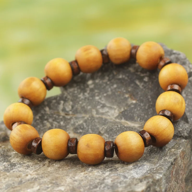 Chic, Trendy, And Affordable Jewelry Sale Labadi Warmth Handcrafted Stretch Bracelet with Wood Beads Chic, Trendy, And Affordable Jewelry Sale Labadi Warmth Handcrafted Stretch Bracelet with Wood Beads
