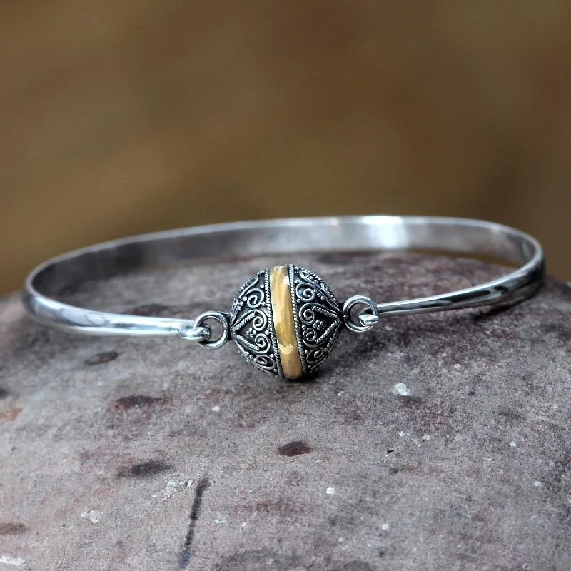 Timeless Elegance Now At Special Discounts Lunar Orbit Hand Crafted Sterling Silver and 18k Gold Plated Bangle Timeless Elegance Now At Special Discounts Lunar Orbit Hand Crafted Sterling Silver and 18k Gold Plated Bangle