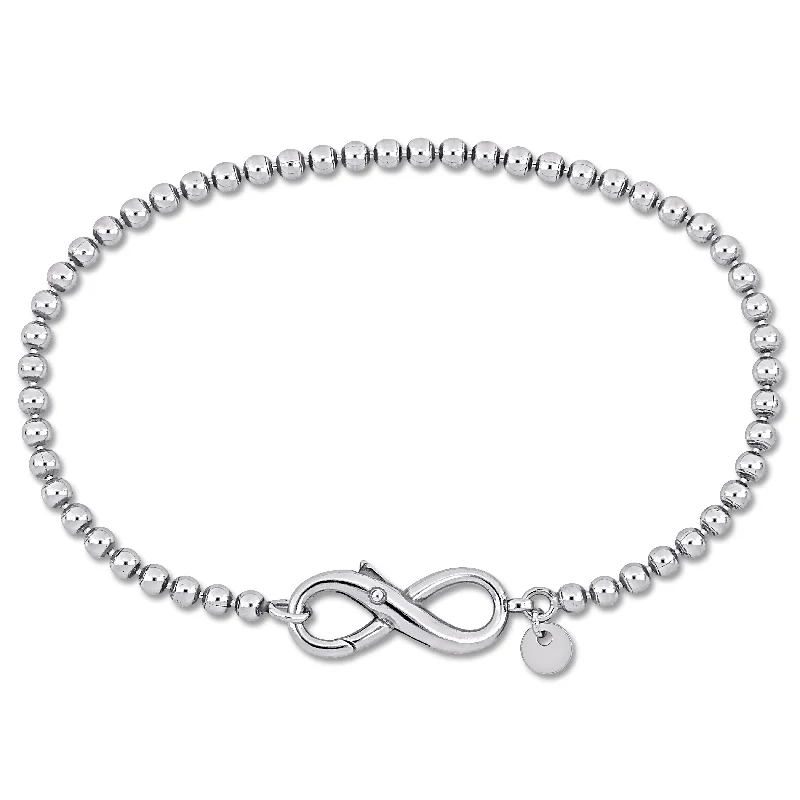Shop High-Quality Jewelry At Jaw-Dropping Discounts Mimi & Max Ball Link Bracelet w/ Infinity Clasp in Sterling Silver - 7.5 in. Shop High-Quality Jewelry At Jaw-Dropping Discounts Mimi & Max Ball Link Bracelet w/ Infinity Clasp in Sterling Silver - 7.5 in.