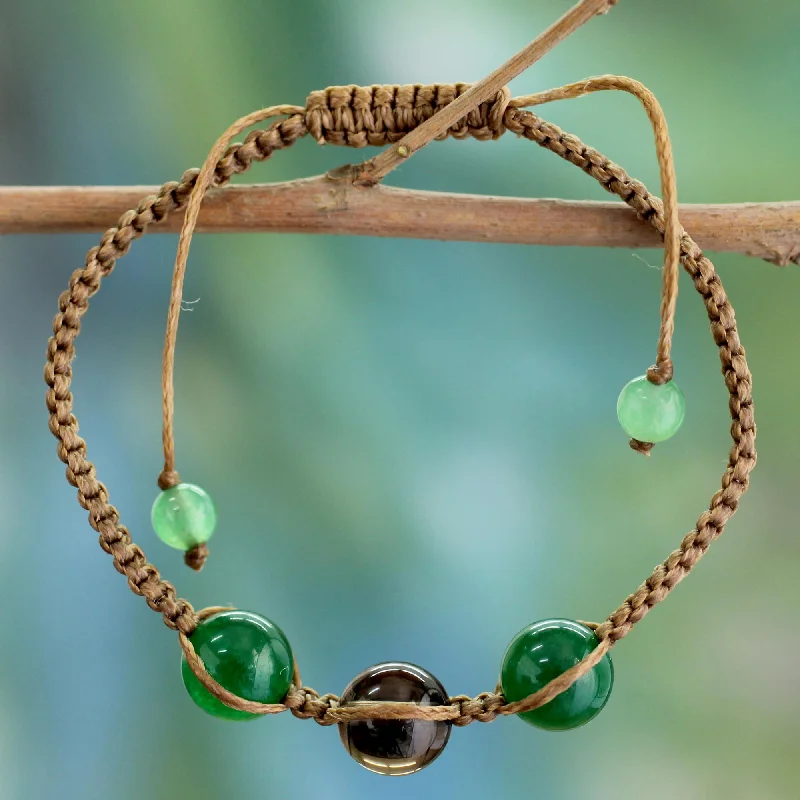 High-Quality Gemstone Jewelry For Special Occasions Nature's Tranquility Smoky Quartz Shambhala-style Bracelet High-Quality Gemstone Jewelry For Special Occasions Nature's Tranquility Smoky Quartz Shambhala-style Bracelet