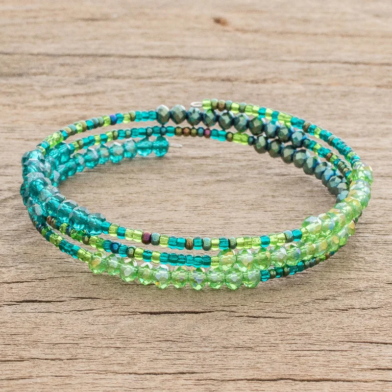 Seasonal Jewelry Sale – Upgrade Your Style Today Ocean Siren Glass and Crystal Beaded Wrap Bracelet in Green Seasonal Jewelry Sale – Upgrade Your Style Today Ocean Siren Glass and Crystal Beaded Wrap Bracelet in Green