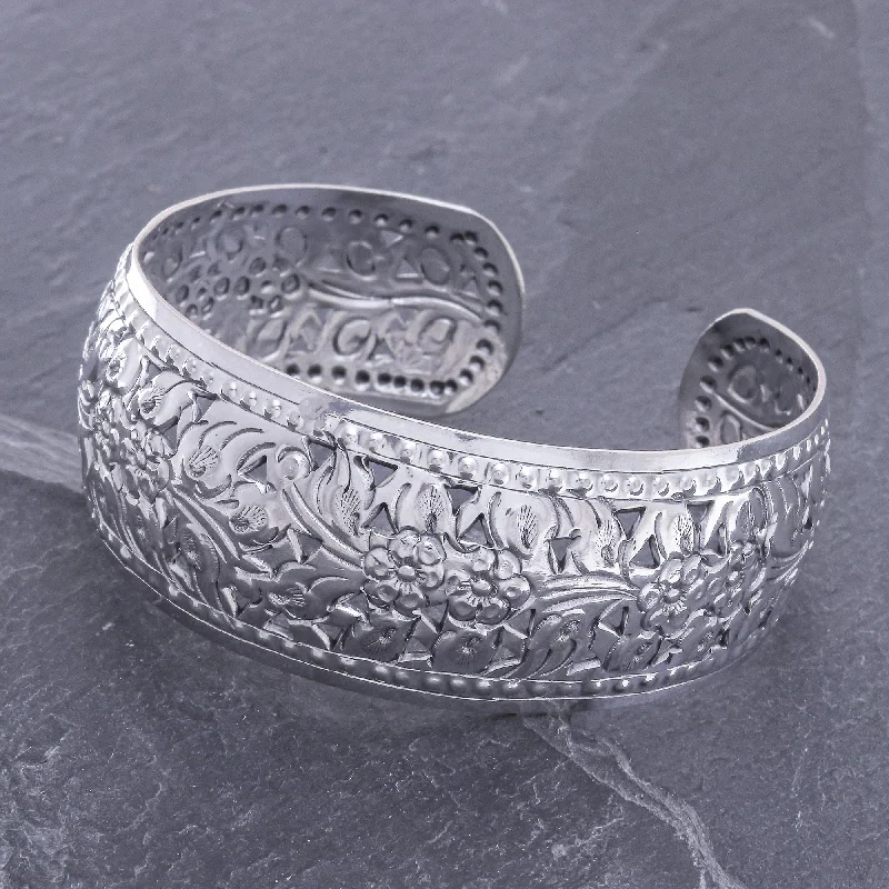 Shine In Style – Shop Jewelry Discounts Today Precious Garland Unique Floral Sterling Silver Cuff Bracelet Shine In Style – Shop Jewelry Discounts Today Precious Garland Unique Floral Sterling Silver Cuff Bracelet