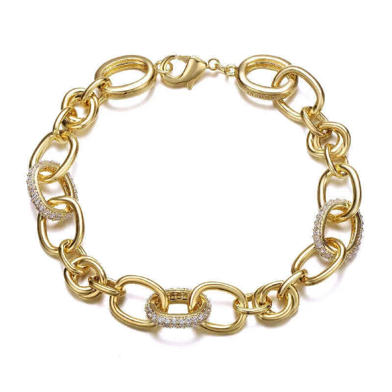 Huge Savings On Timeless Jewelry Collections RG 14k Yellow Gold Plated with Cubic Zirconia Tubular Cable Link Love Knot Bracelet. Huge Savings On Timeless Jewelry Collections RG 14k Yellow Gold Plated with Cubic Zirconia Tubular Cable Link Love Knot Bracelet.