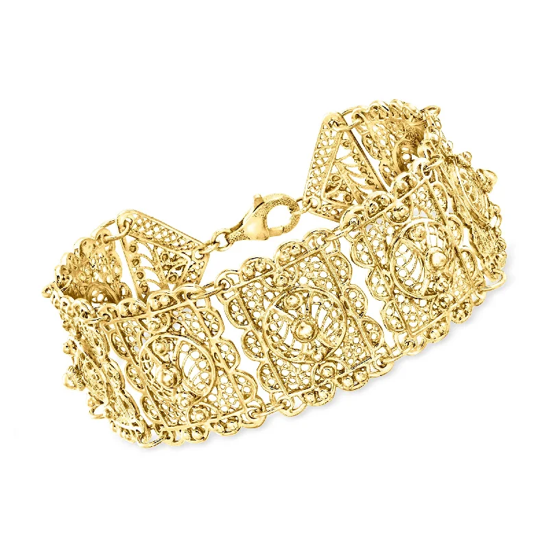 The Biggest Jewelry Sale Of The Year Is Here Ross-Simons 18kt Gold Over Sterling Filigree Link Bracelet The Biggest Jewelry Sale Of The Year Is Here Ross-Simons 18kt Gold Over Sterling Filigree Link Bracelet