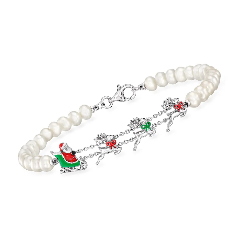 Holiday Jewelry Sale – Perfect Gifts At The Best Prices Ross-Simons 4-4.5mm Cultured Pearl and Multicolored Enamel Christmas Station Bracelet in Sterling Silver Holiday Jewelry Sale – Perfect Gifts At The Best Prices Ross-Simons 4-4.5mm Cultured Pearl and Multicolored Enamel Christmas Station Bracelet in Sterling Silver