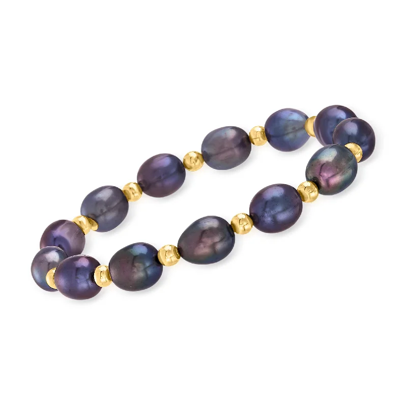 Must-Have Jewelry Pieces At Reduced Prices Ross-Simons 8-9mm Black Cultured Pearl and 14kt Yellow Gold Bead Stretch Bracelet Must-Have Jewelry Pieces At Reduced Prices Ross-Simons 8-9mm Black Cultured Pearl and 14kt Yellow Gold Bead Stretch Bracelet