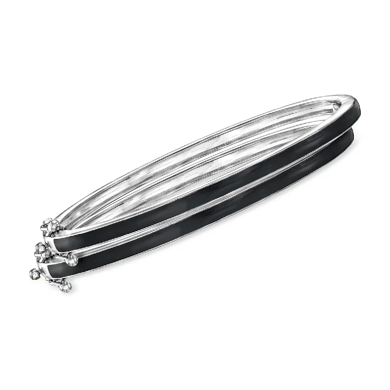 Flash Sale On Stunning Jewelry – Don't Miss Out Ross-Simons Black Enamel Jewelry Set: 2 Bangle Bracelets in Sterling Silver Flash Sale On Stunning Jewelry – Don't Miss Out Ross-Simons Black Enamel Jewelry Set: 2 Bangle Bracelets in Sterling Silver