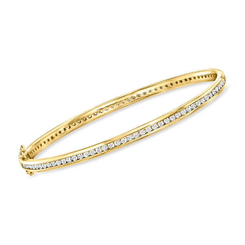 Grab Your Favorite Jewelry At The Lowest Prices Ross-Simons CZ Eternity Bangle Bracelet in 18kt Gold Over Sterling Grab Your Favorite Jewelry At The Lowest Prices Ross-Simons CZ Eternity Bangle Bracelet in 18kt Gold Over Sterling