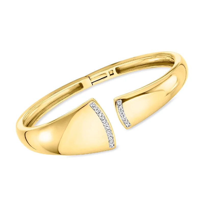 Grab Your Dream Jewelry At The Lowest Prices Ross-Simons Diamond Asymmetrical Cuff Bracelet in 18kt Gold Over Sterling Grab Your Dream Jewelry At The Lowest Prices Ross-Simons Diamond Asymmetrical Cuff Bracelet in 18kt Gold Over Sterling